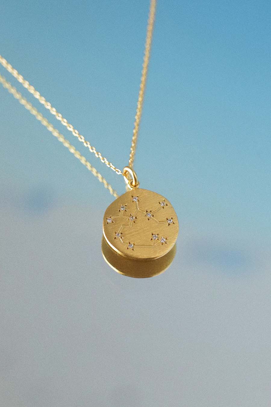 Pendentif motif signe zodiaque SAGITTAIRE plaqué or 750/000 personnalisable