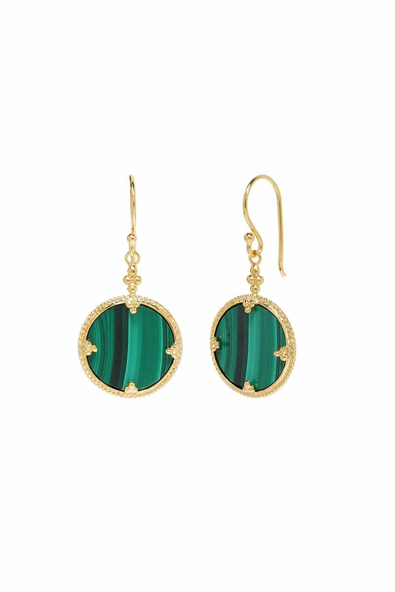 BOUCLES D'OREILLES ALHENA - MALACHITE